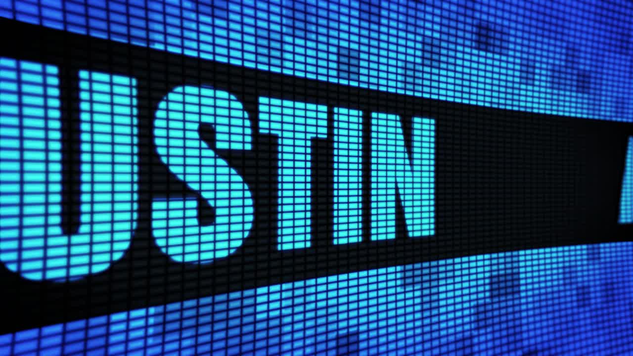 Austin City Name on a LED Screen