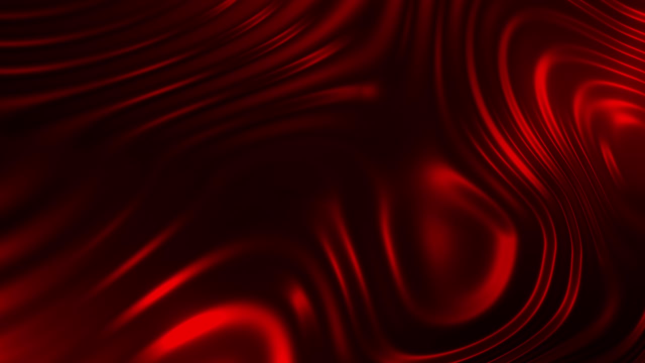 Abstract animation of deep red satin-like fabric slowly waving and creating elegant folds and highlights. Luxurious, smooth, and sensual motion