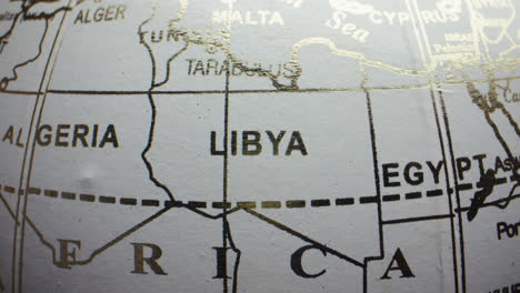 globe map of libya and surrounding countries