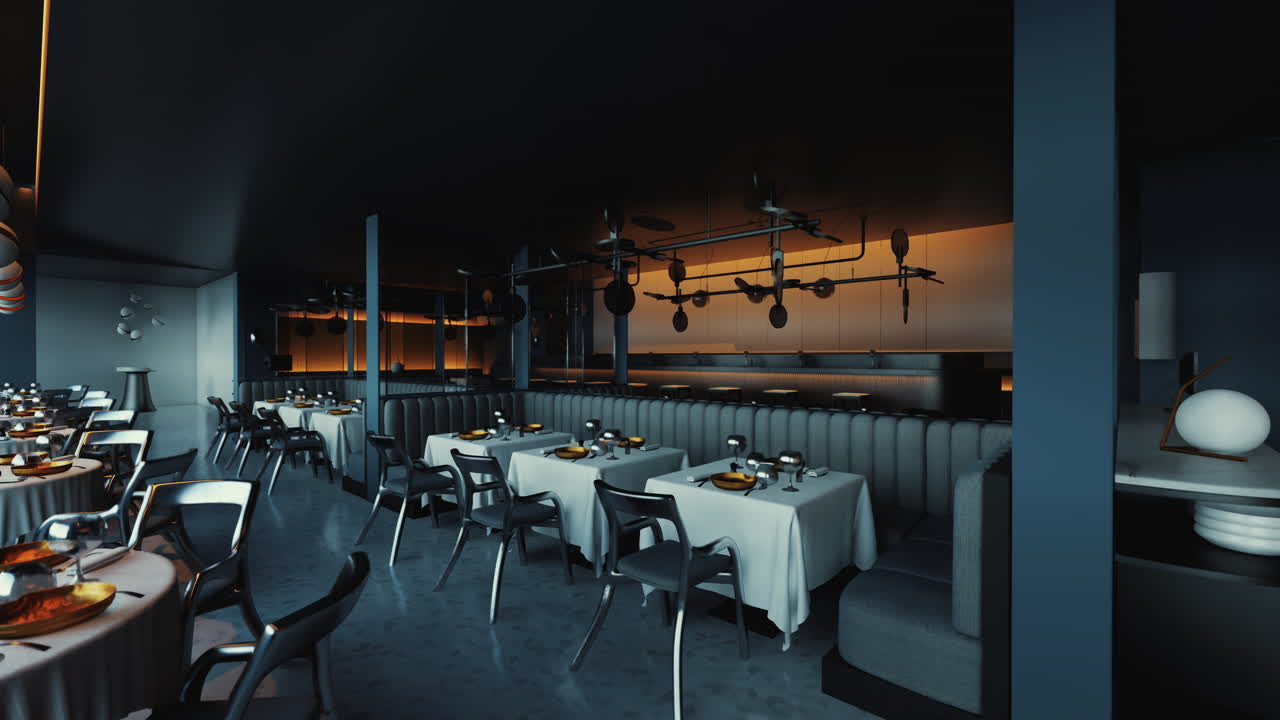 현대적인 레스토랑 인테리어 디자인