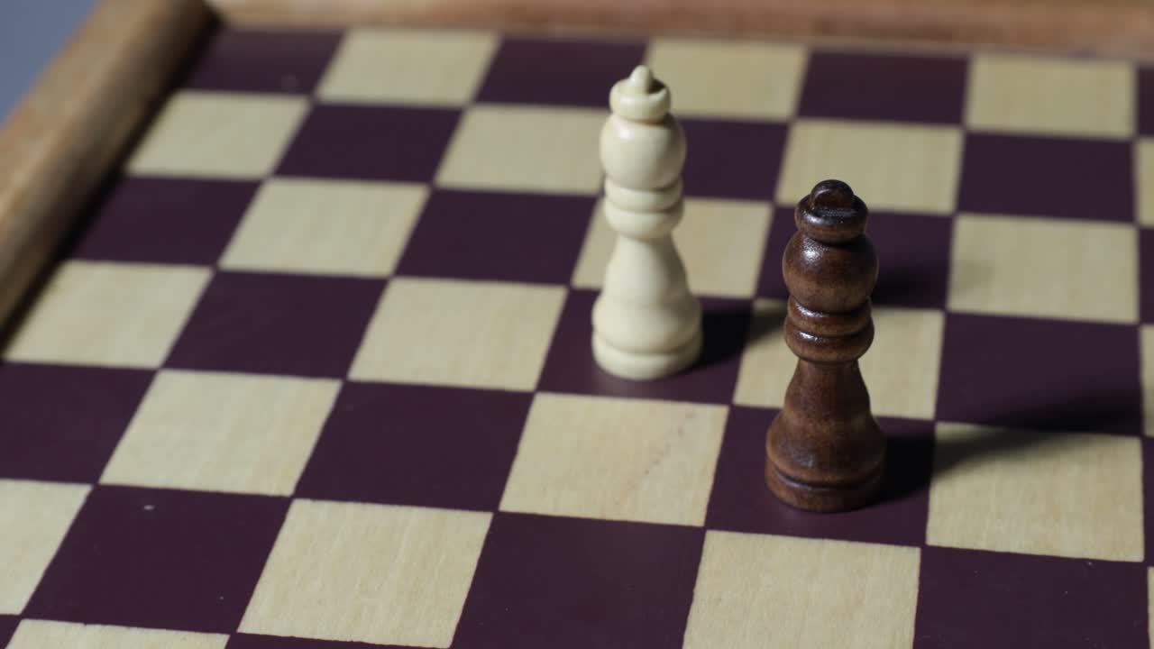 Cinematic shot of queens on a chessboard