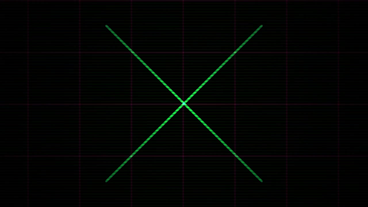 Abstract Digital Background with Green Cross and Scanning Pink Lines
