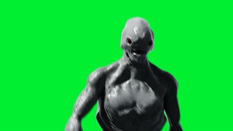 scary monster animation. phisical, motion, blur. realistic 4k animation. green screen