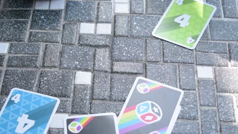 throwing cards from the game push out on the playing field