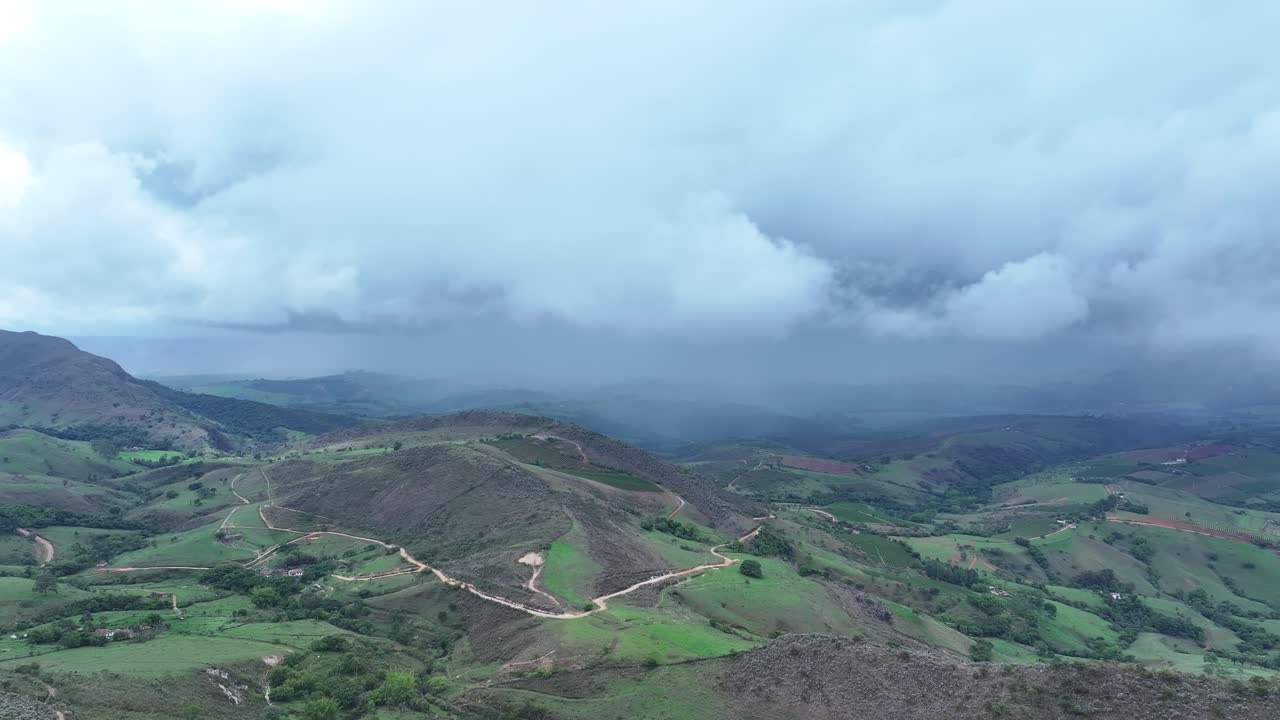 Rain on plantations in Serra da Canastra