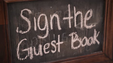 sign the guest book wooden frame chalkboard sign pink chalk for wedding special occasion