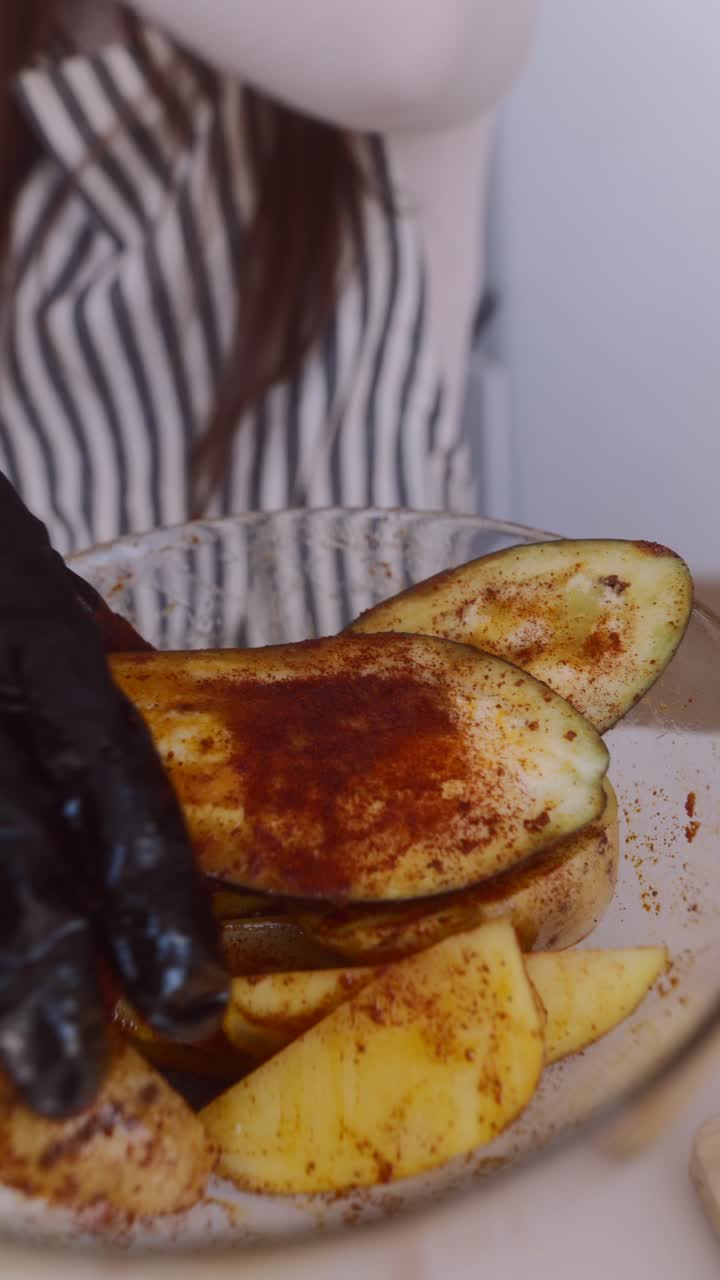preparación de verduras asadas