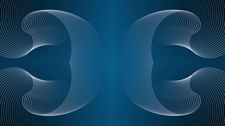 Geometrisk båndlinje-morfing-animation. Geometrisk farverig båndlinje