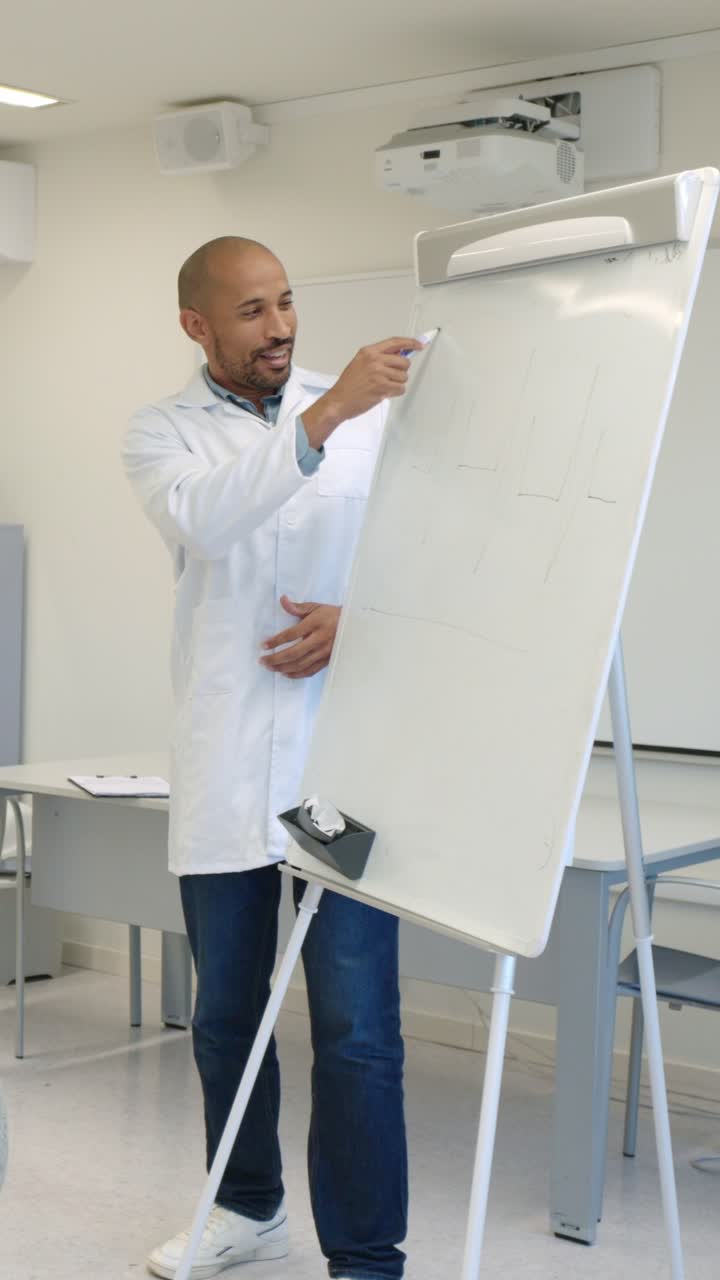 Man giving a presentation in a classroom