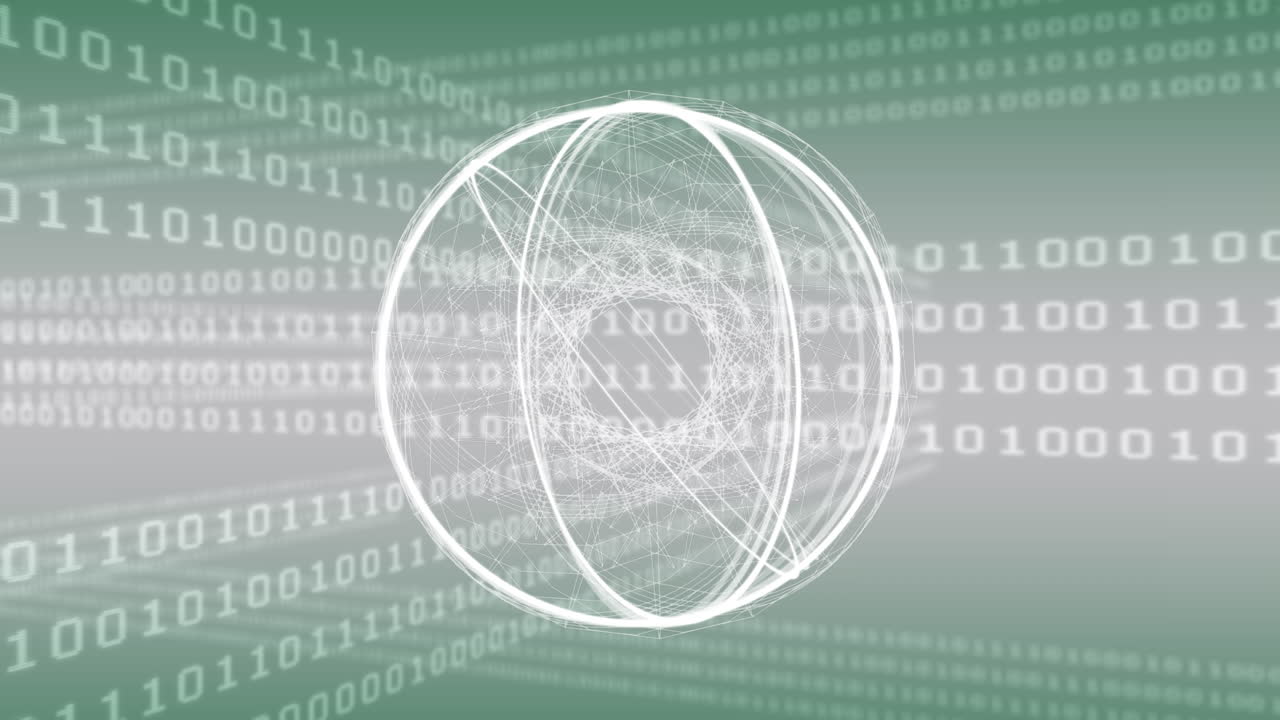 Animation of circles spinning over binary coding