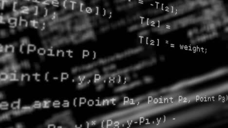 animación del desplazamiento de la programación y la grabación de estadísticas sobre fondo negro