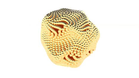 hermosas esferas de ruido dorado 3d de moda fondo moderno capaz de bucle sin costuras 4k