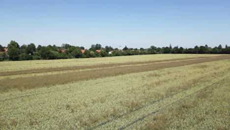 drone shot of a village in bavaria on a sunny day