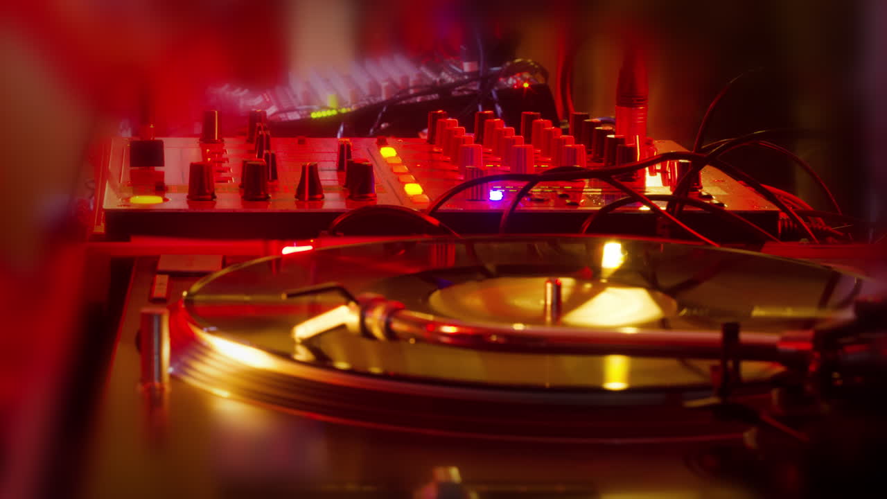 timelapse seamless loop of a DJ electronic dance performance CLOSE UP