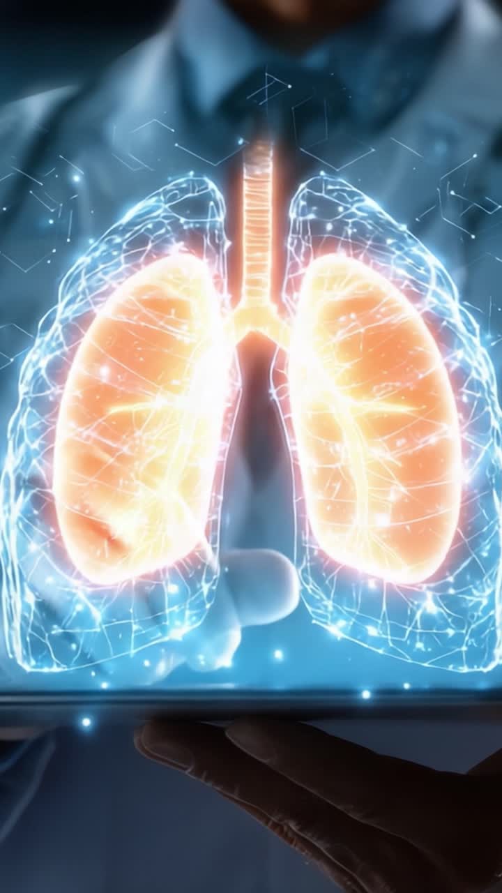 A Futuristic Glimpse into Pulmonary Health: Exploring the Intricate, Luminous Design of Human Lungs in an Innovative Display, Bridging Technology and Medicine