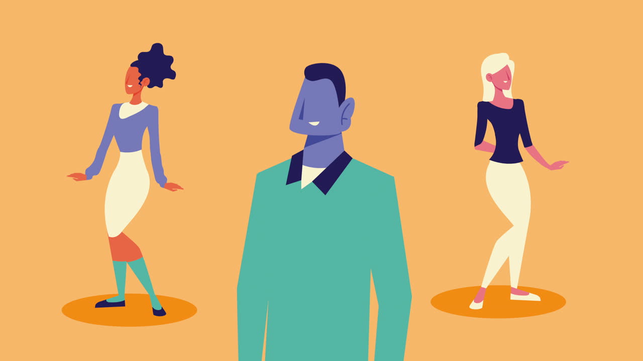 pareja interracial personajes cómicos animación