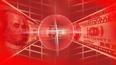 Dollars-in-a-red-background