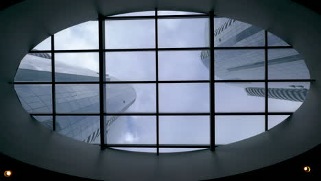 skylight view of city buildings