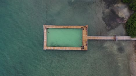 pool in the ocean aerial playita rosada in lajas, puerto rico
