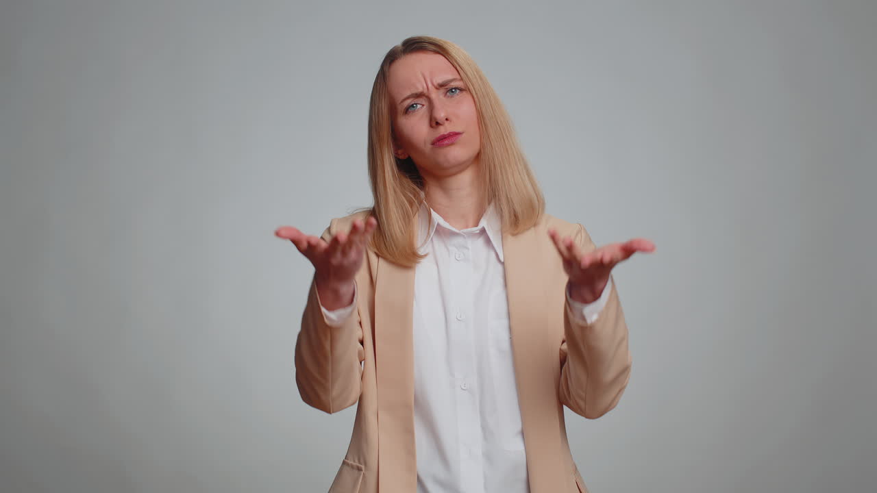 Business woman loses becoming surprised by lottery results bad fortune loss unlucky news