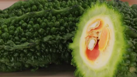 close up of bitter melon (bitter gourd)