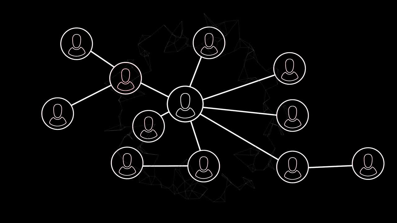 animación de formas que se mueven sobre los iconos de los medios