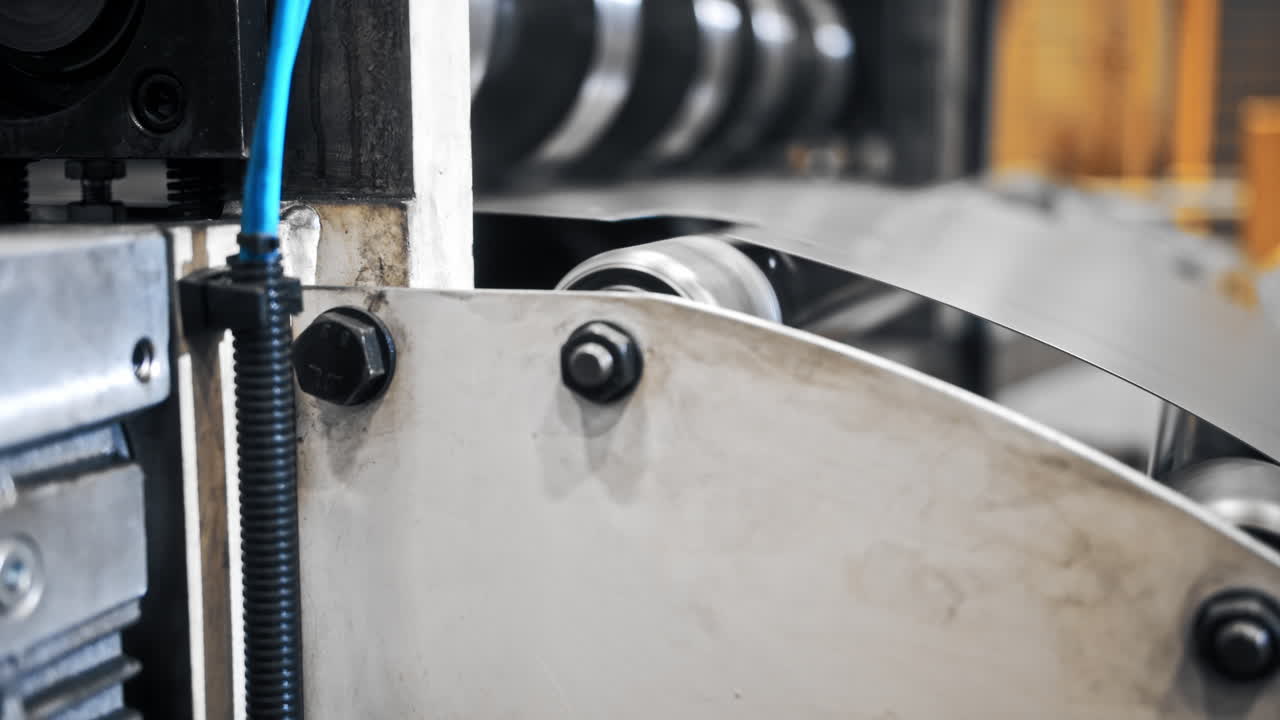 laminado de chapa metálica durante un proceso de producción