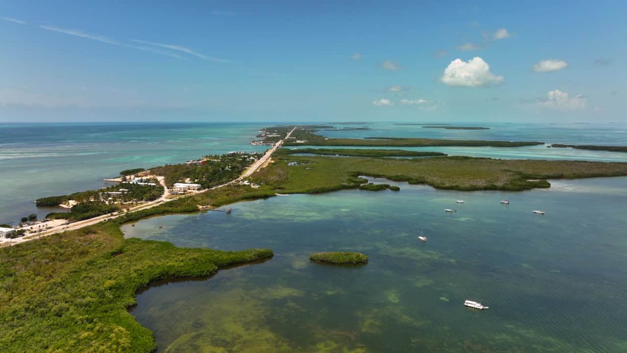 5k video aéreo tarpon basin key largo florida estados unidos