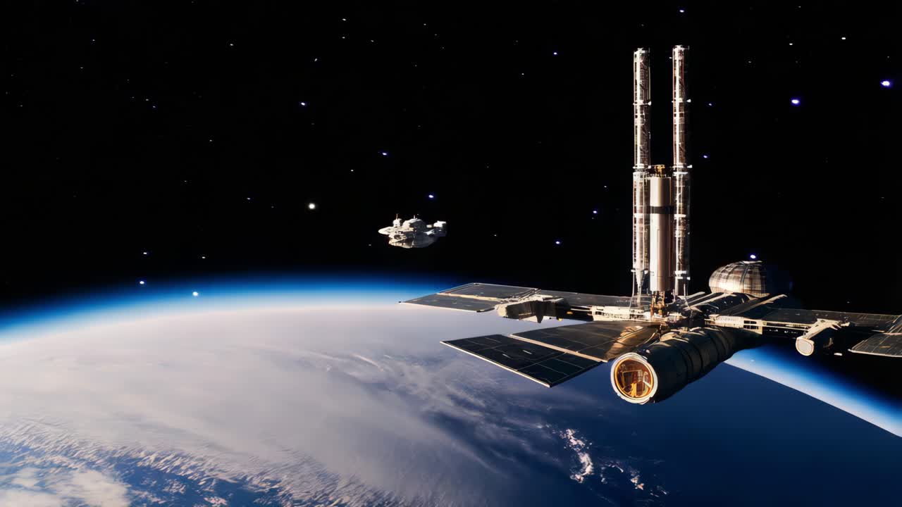 Estación espacial en órbita