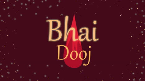 bhai dooj lettering with flame