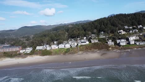 aerial view of pnw coastal town