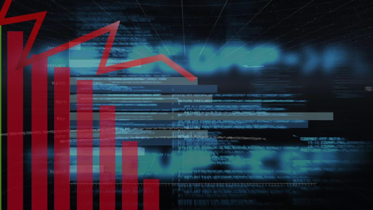 animación del procesamiento de datos sobre un fondo negro