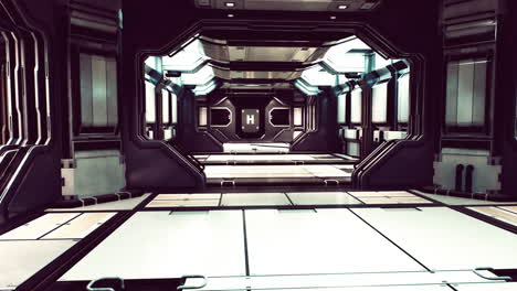 corredor de nave espacial realista y futurista de ciencia ficción