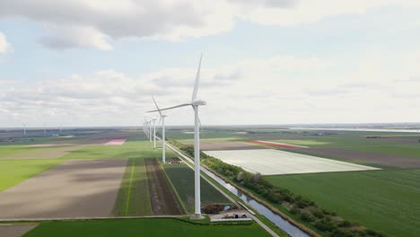 wind turbines forward movement from left to right