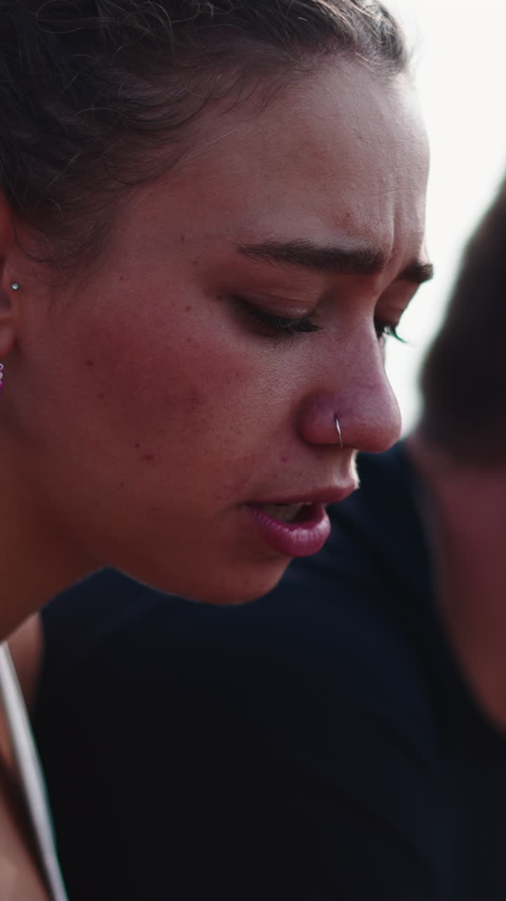 Close-up of a woman's face in profile