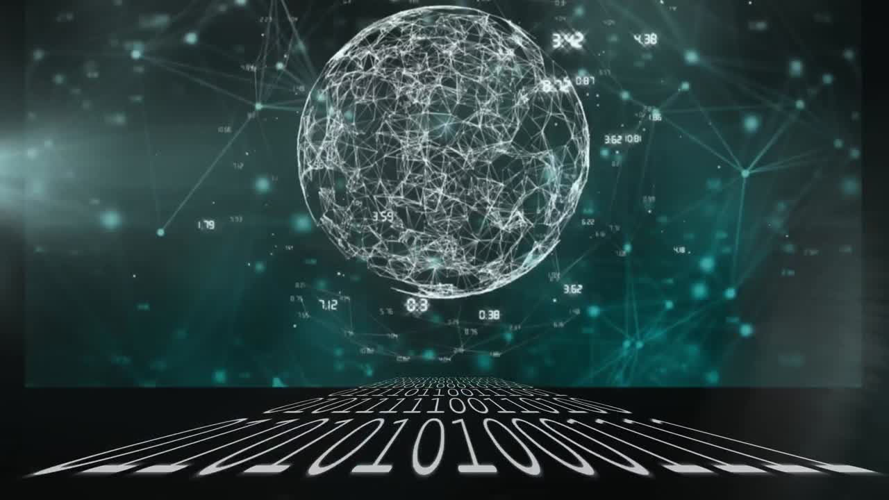 Animation of binary code over data processing