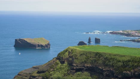 the islands of mosterios at the coast of mosterios village, san miguel island, azores, portugal