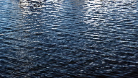 patterns of blue ocean waters moving with reflection of a boat seen in santa monica
