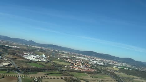 pamplona, spain, a real time approach to the runway as seen by the pilot’s