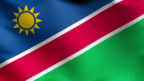 seamless loop 4k vdo. namibia national flag blowing in the wind isolated. official patriotic abstract design. 3d rendering illustration of waving sign symbol.