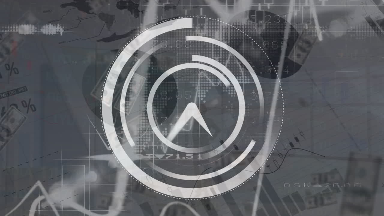 animación de un reloj en movimiento sobre el procesamiento de datos sobre un fondo blanco