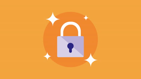 padlock cyber security technology animation