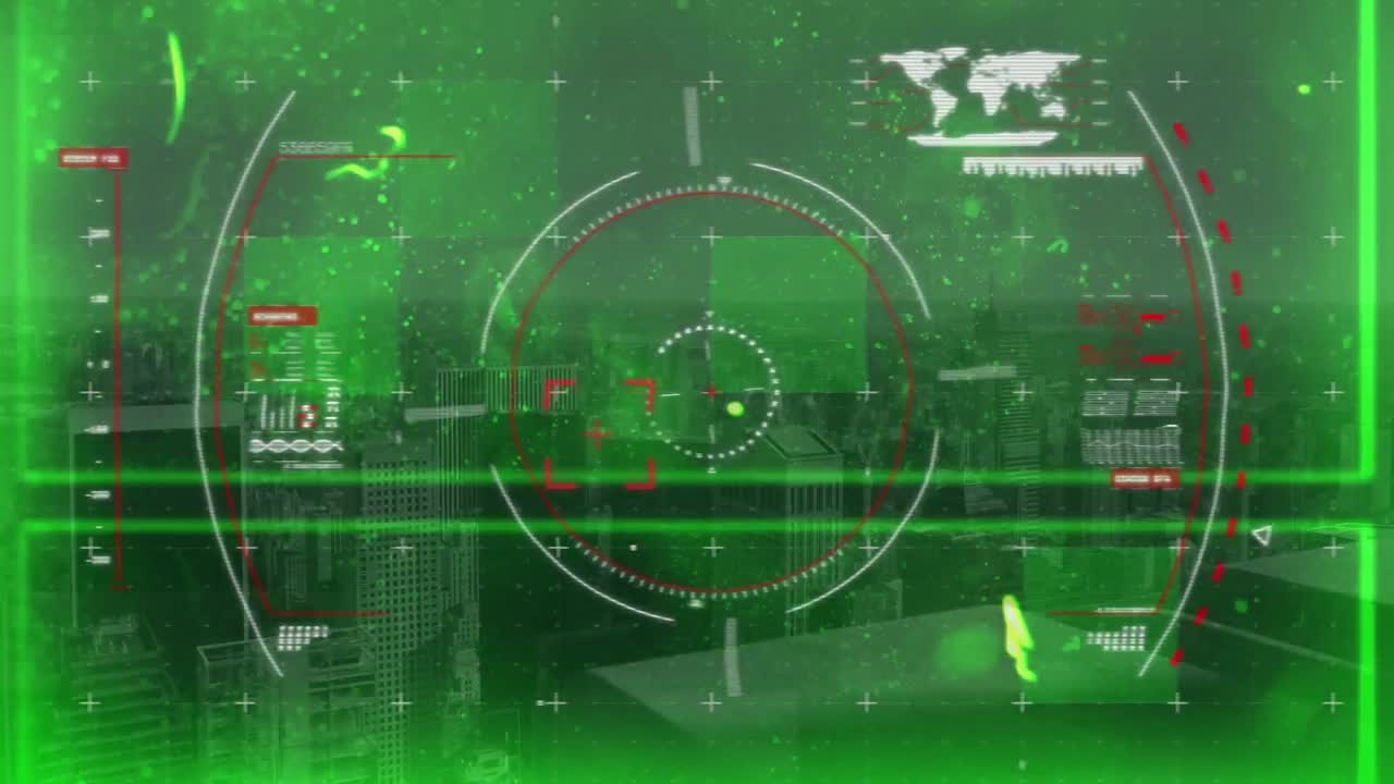 범위 스캐닝과 데이터 처리의 애니메이션