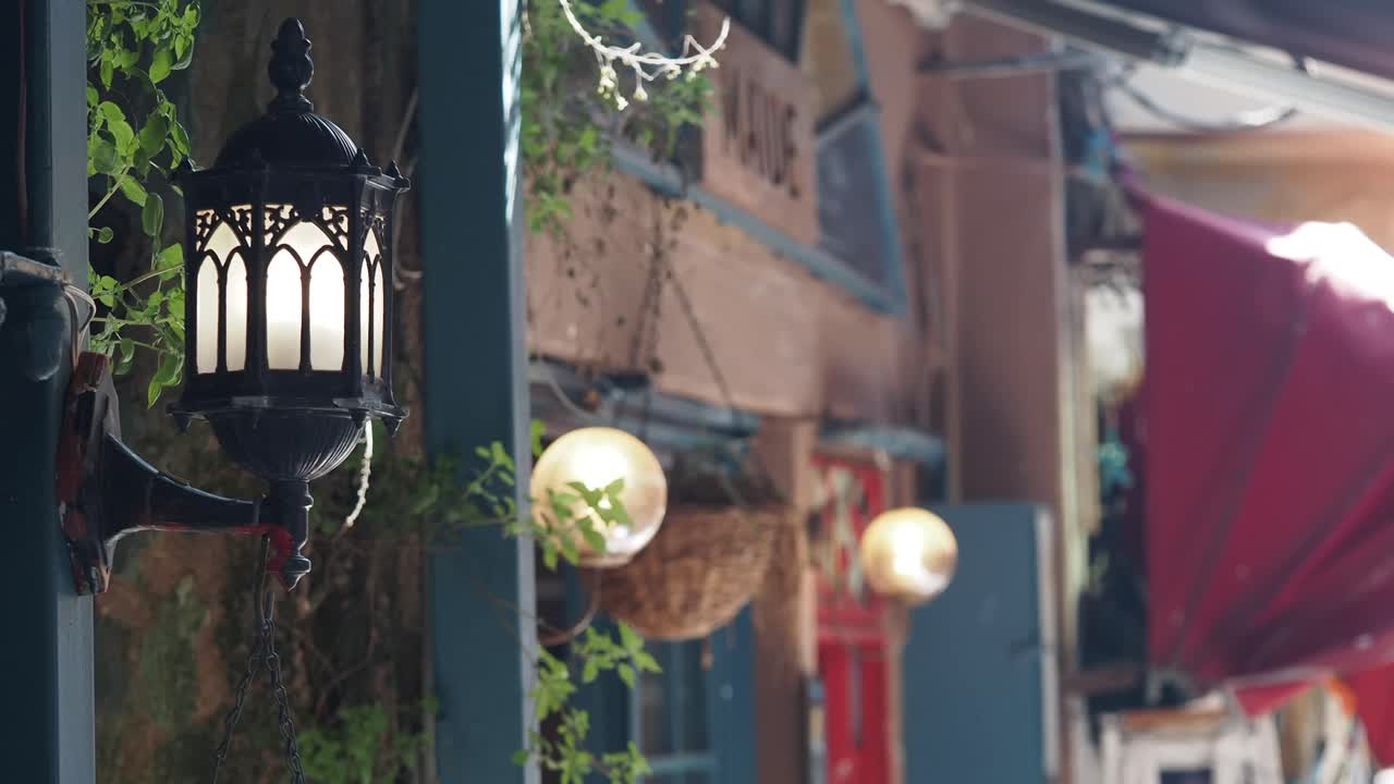 Vintage Street Lamp in a Charming Town