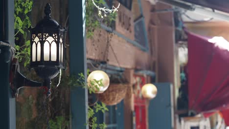 vintage street lamp in a charming town