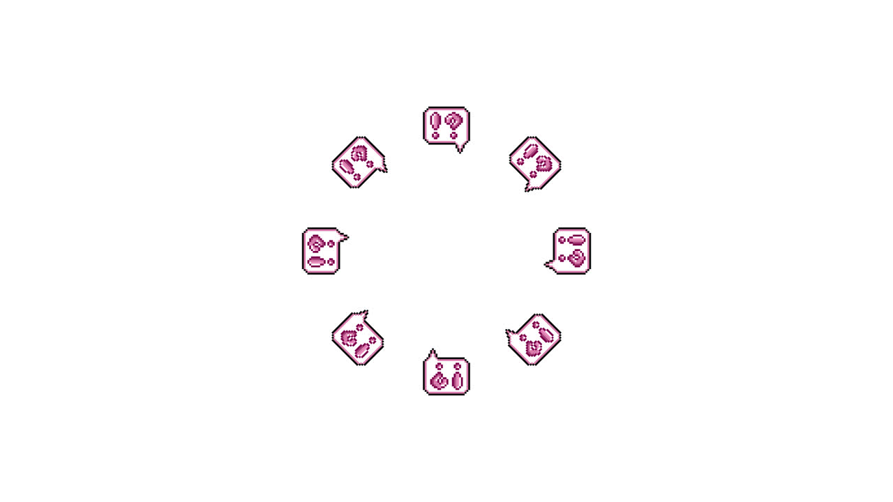 Pixel Art Speech bubble Interrobang Spinning Circle Animated Overlay Transparent 30fps (1)