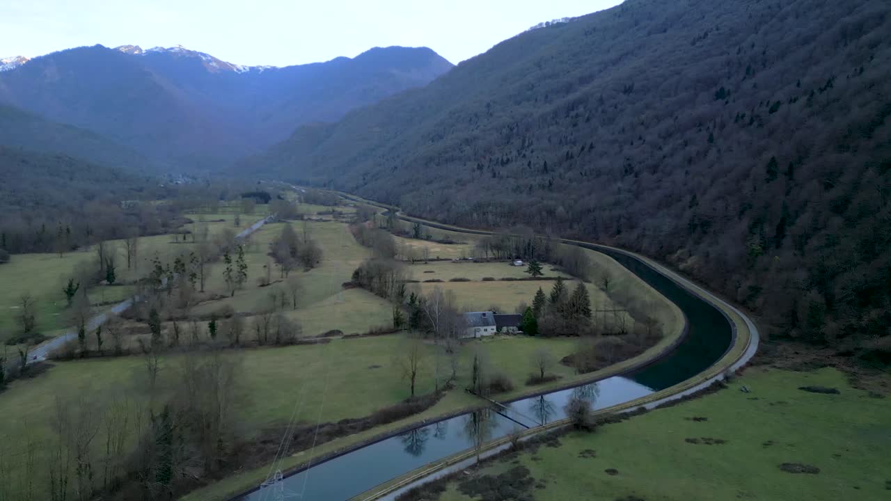 Mountain Valley with Canal