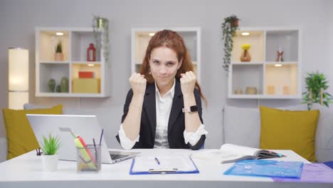 home office worker woman having a nervous breakdown.
