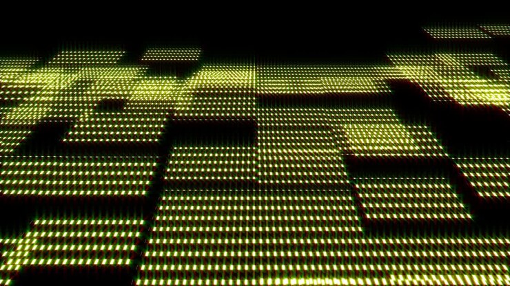 Digital technology background. Network with glowing light blue dots structure