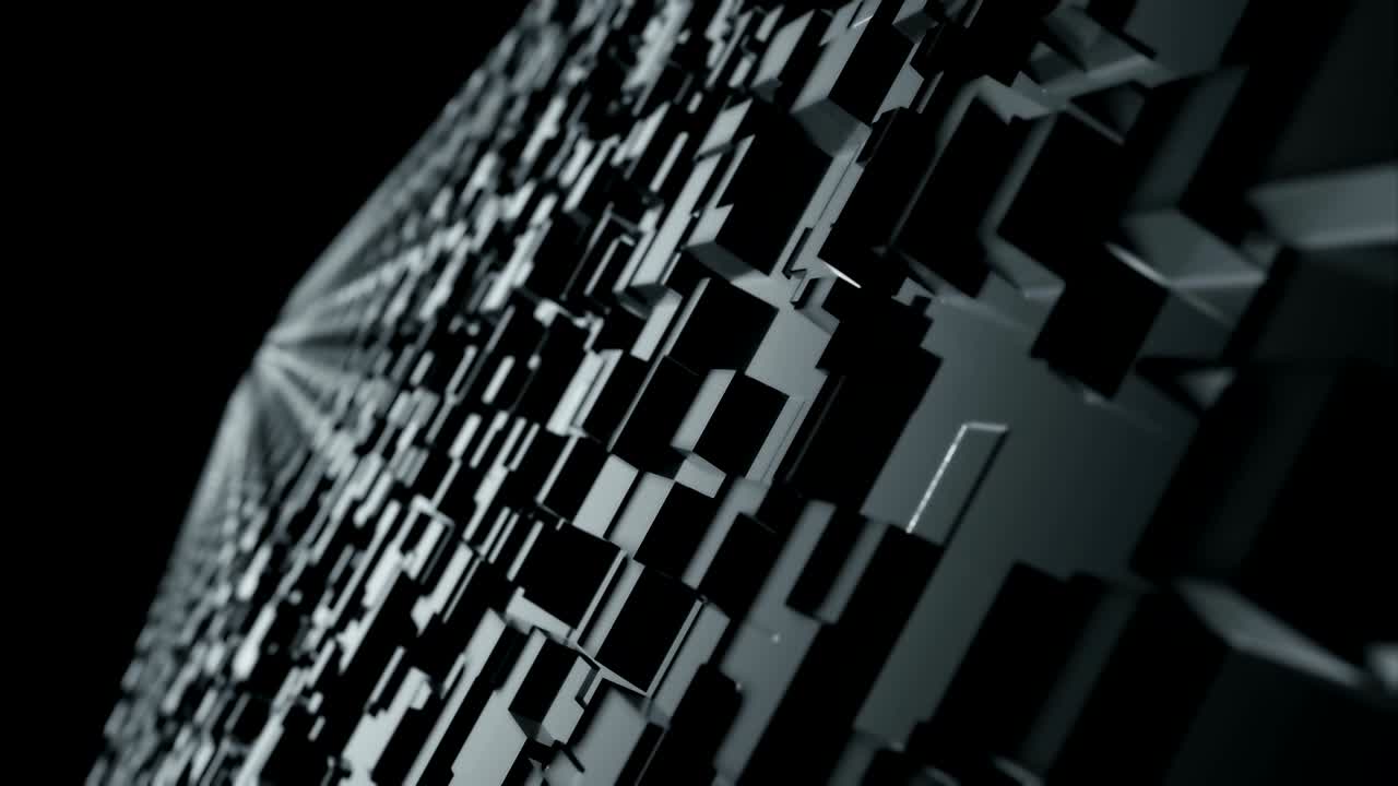абстрактные геометрические цифровые темные блоки фон 3d рендеринг